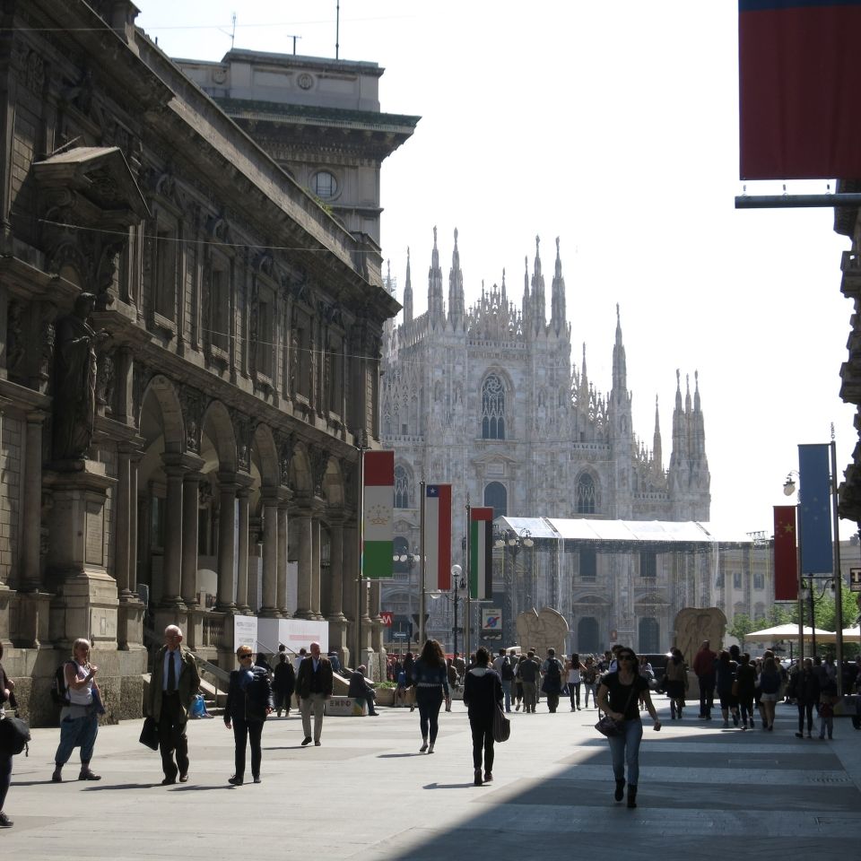 busy street milan italy