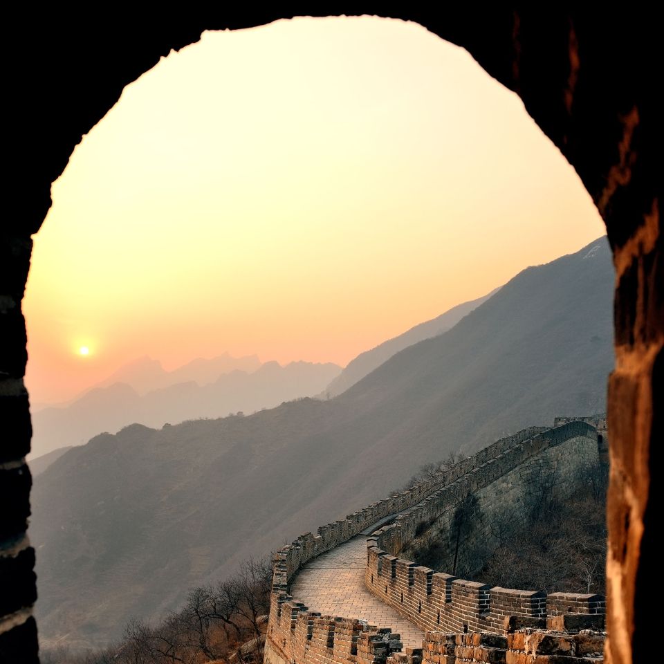 beijing great wall sunset