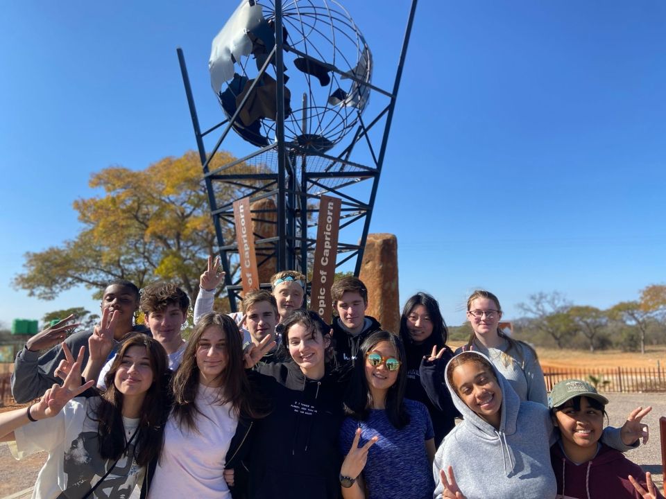 High school summer abroad students in Botswana