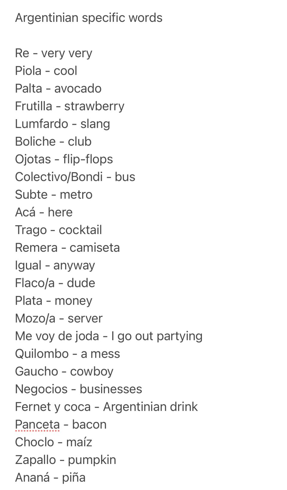 argentina spanish slang