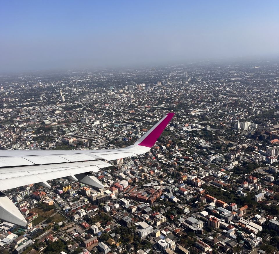 view of Chiang Mai from an airplane