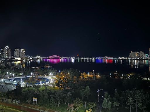 Rooftop view of Sokcho at night
