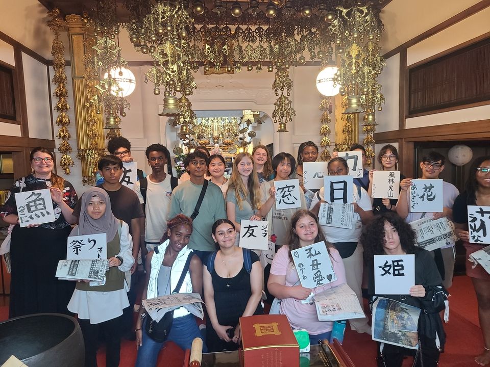 Students show off their artistic skills with their calligraphy!