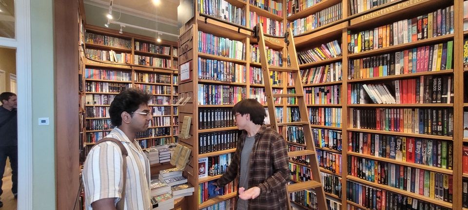 Students explore Edinburgh bookshop