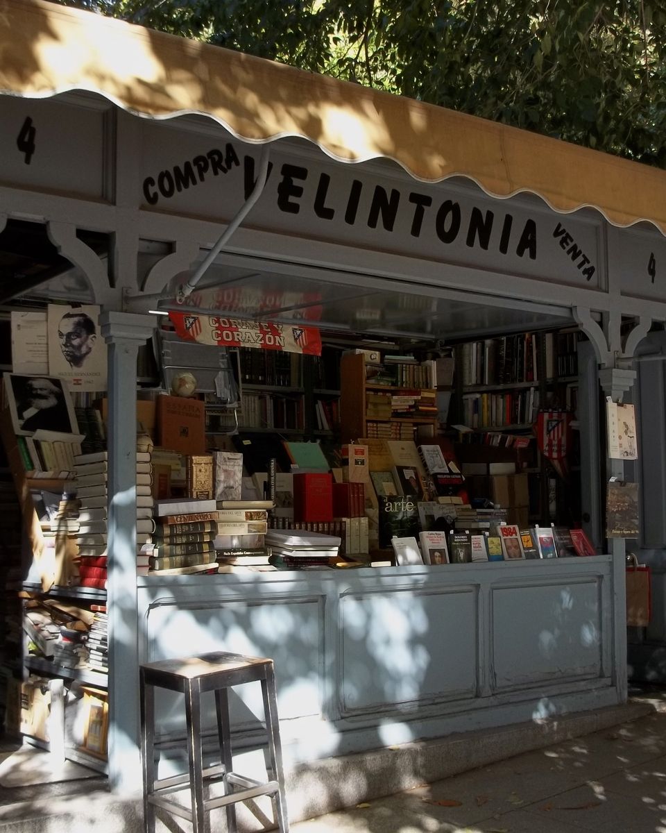 Book Shop in Retiro Park Madrid, Spain