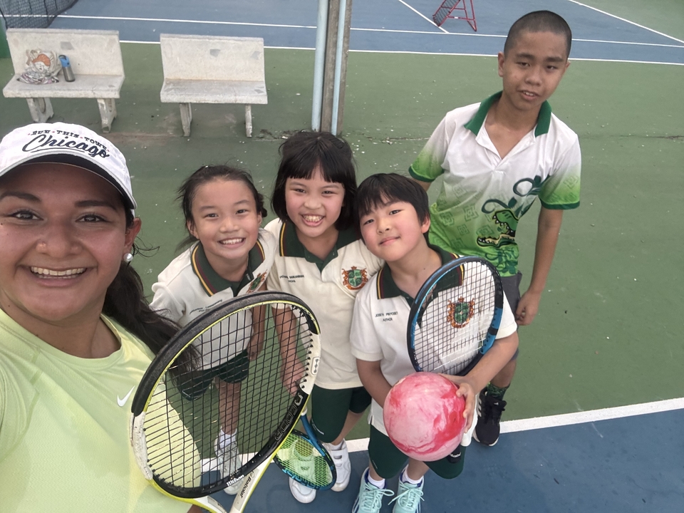 playing tennis