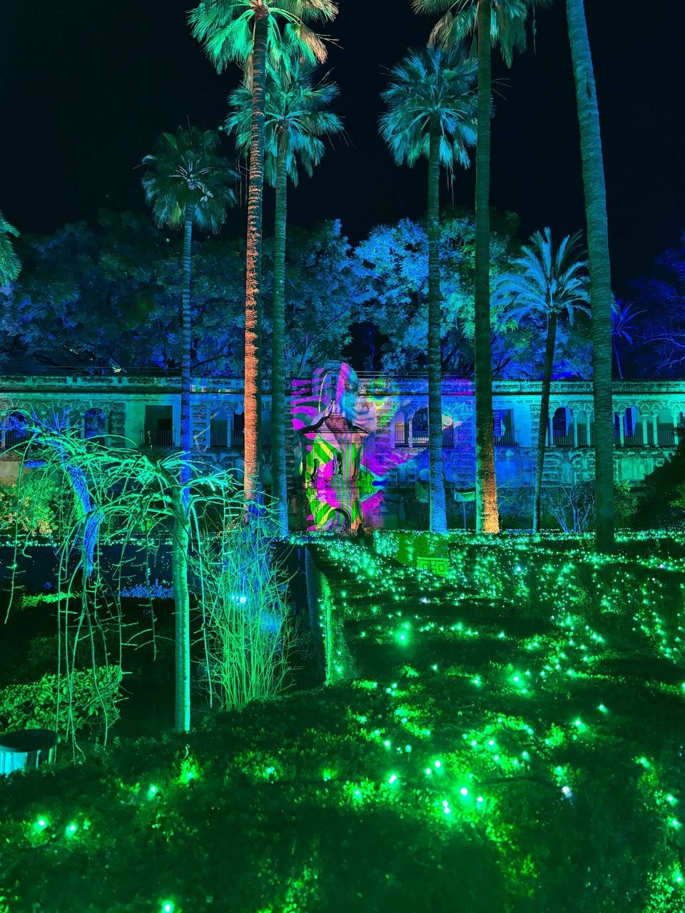 Light show in Seville castle