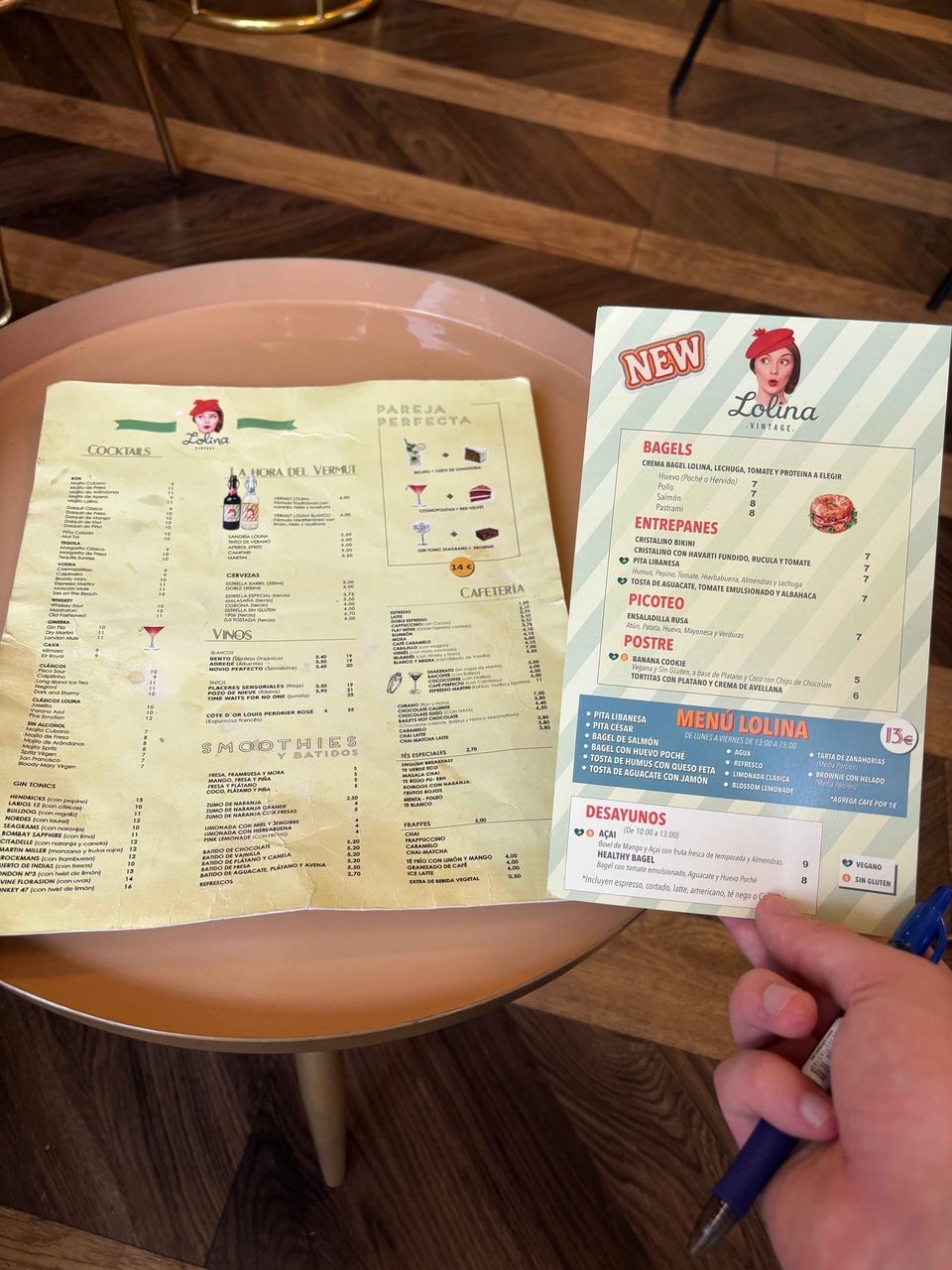 Lolina Vintage menu