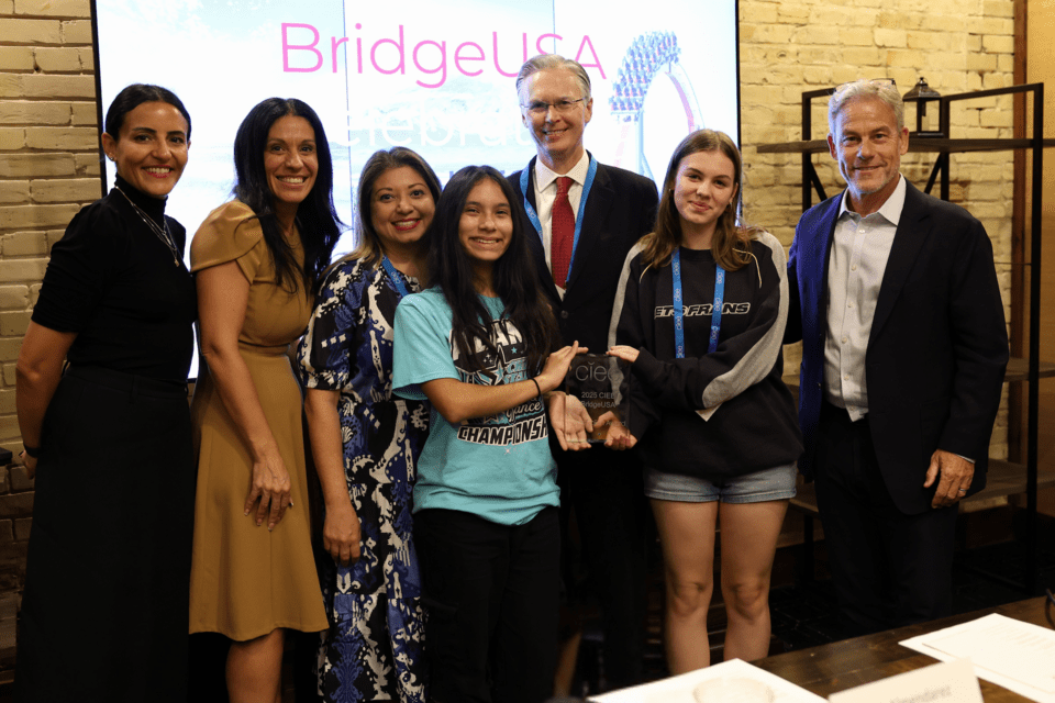 CIEE senior leadership with Rob and Melissa Killen, CIEE BridgeUSA High School Host Parents, plus their daughter Emily and Jana, their host student from Germany.