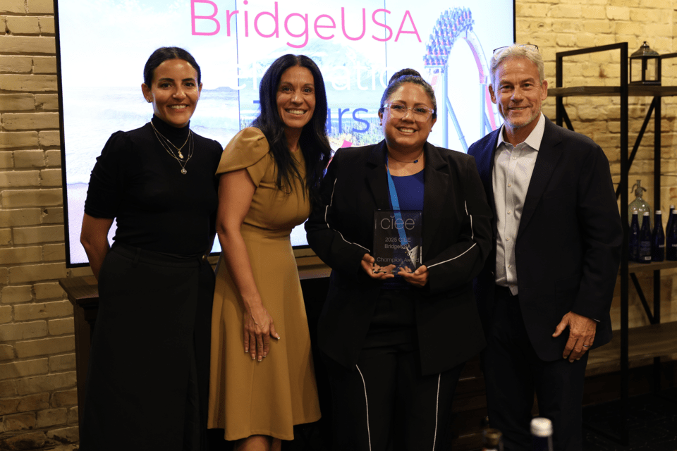 CIEE senior leadership with Rebecca Lopez, Sr. Principal, IDEA South Flores College Preparatory.