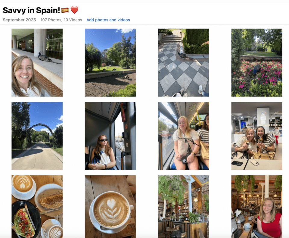 Screenshot of Shared Album