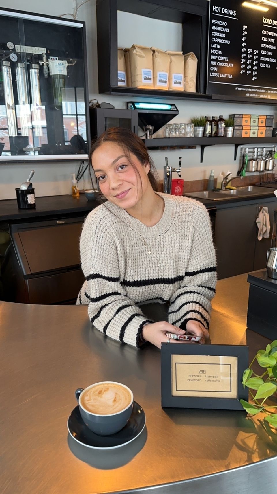 Myself at my coffee shop job