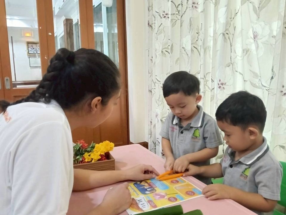 My first day teaching! Going over vocabulary