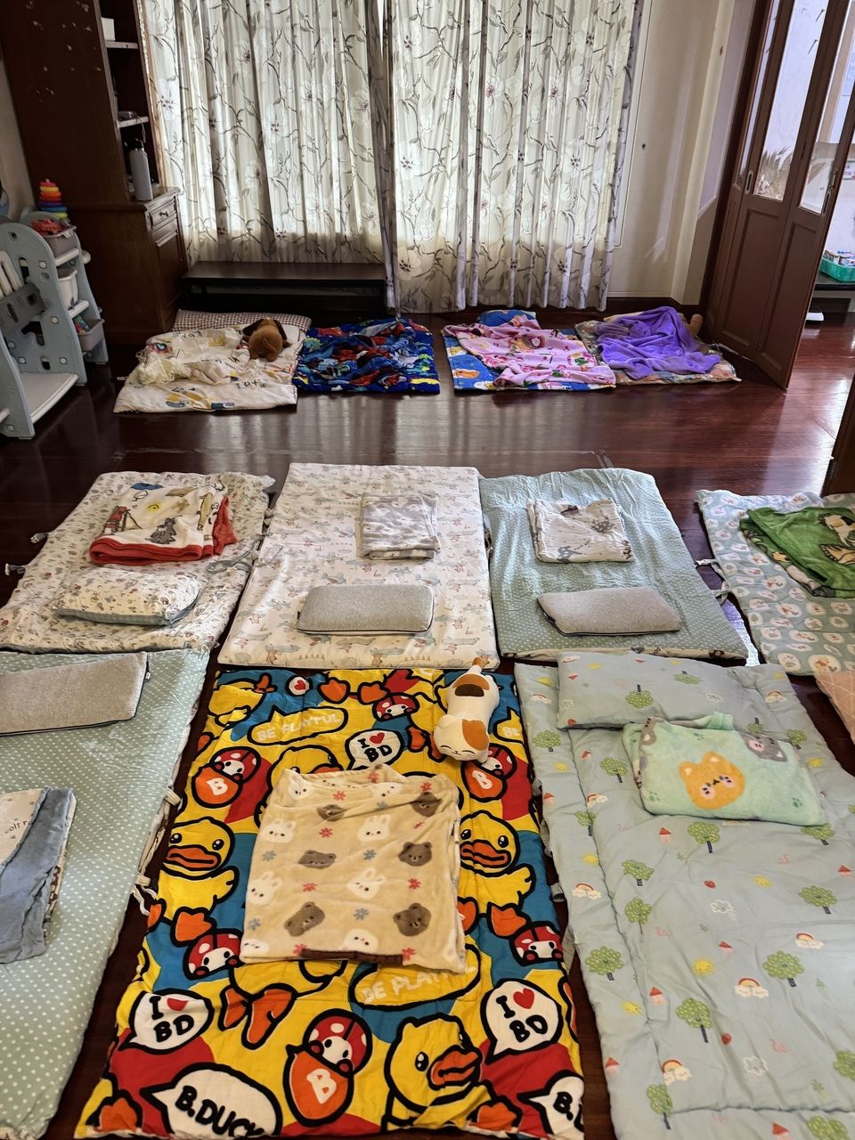 Sleeping mats in the classroom