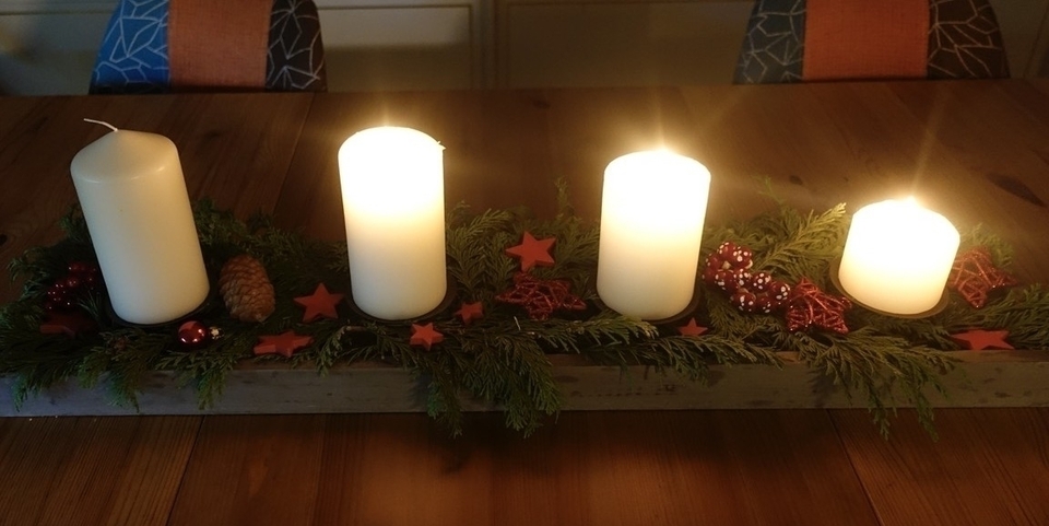 Adventskranz in Hanna's host family's house