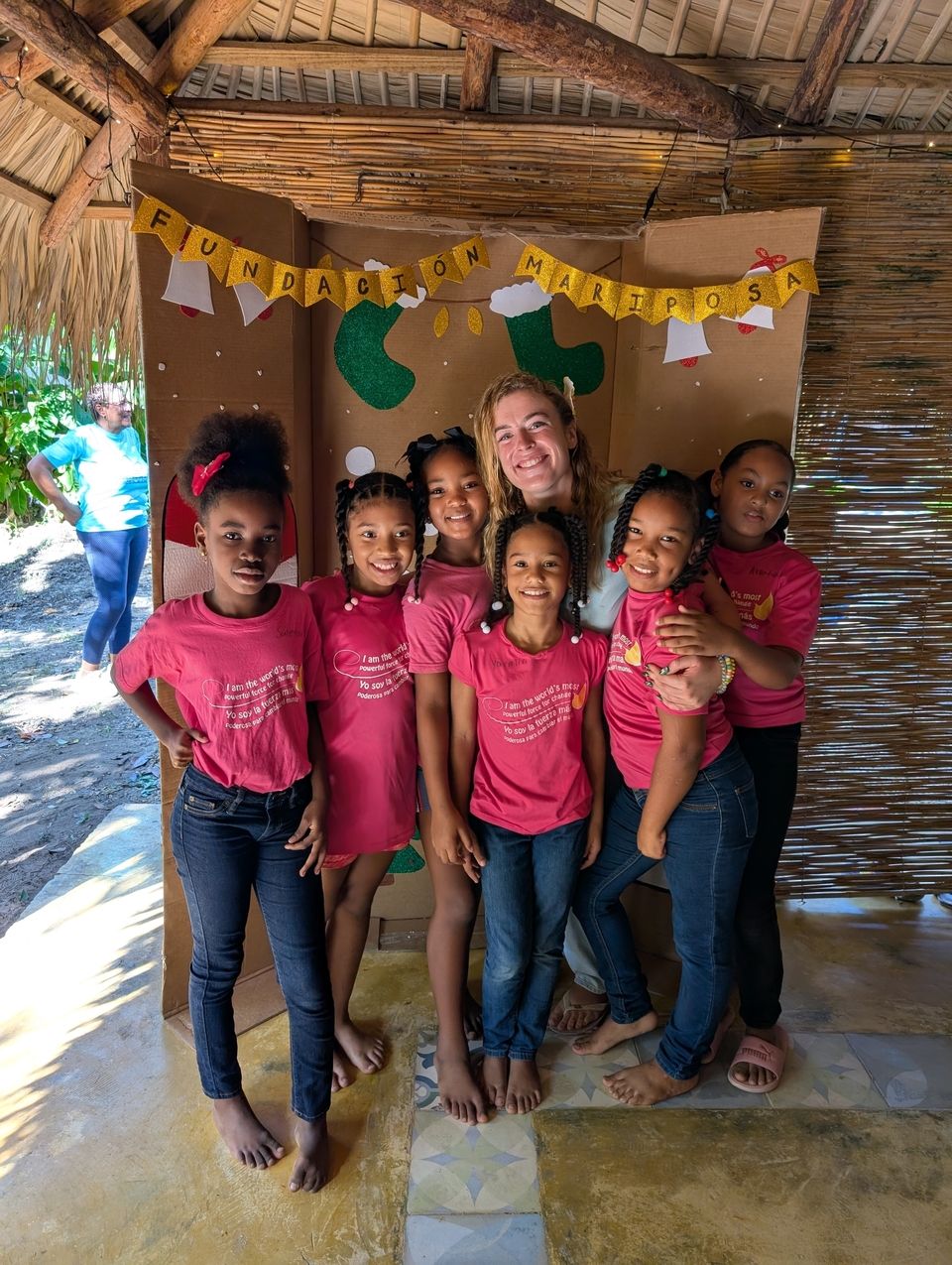 Erin Backhaus with students