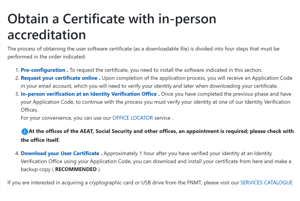 FNMT digital certificate