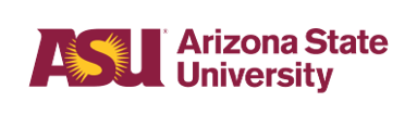 Arizona State University "ASU" logo, burgandy color