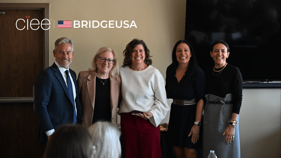 Becca Gerber, Senior Director of Government and Community Affairs at the Park City Chamber of Commerce, receives a 2026 CIEE BridgeUSA Champion Award for community leadership.