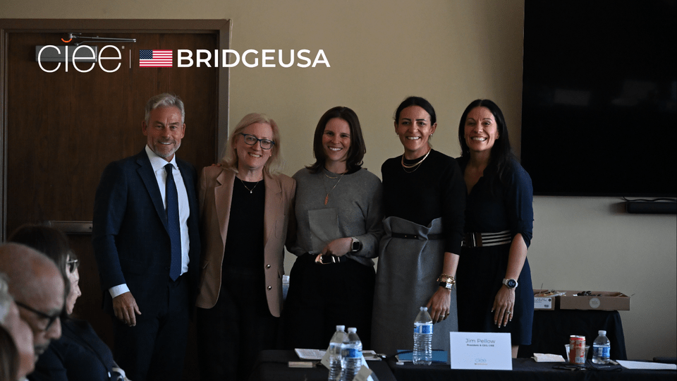 Meg Wandishin, Recruiting Manager at Deer Valley Resort, receives the 2026 CIEE BridgeUSA Champion Award during a ceremony in Park City, Utah.