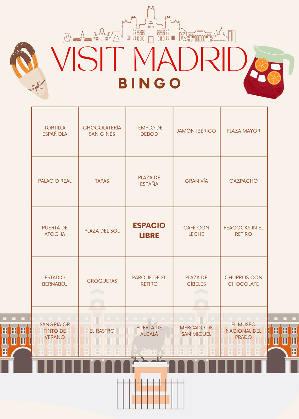 Madrid Bingo Card