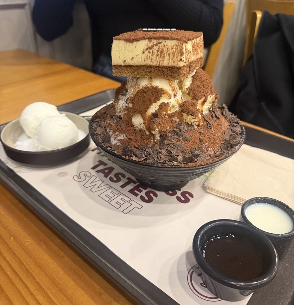 Tiramisu Bingsu with Yogurt Ice Cream
