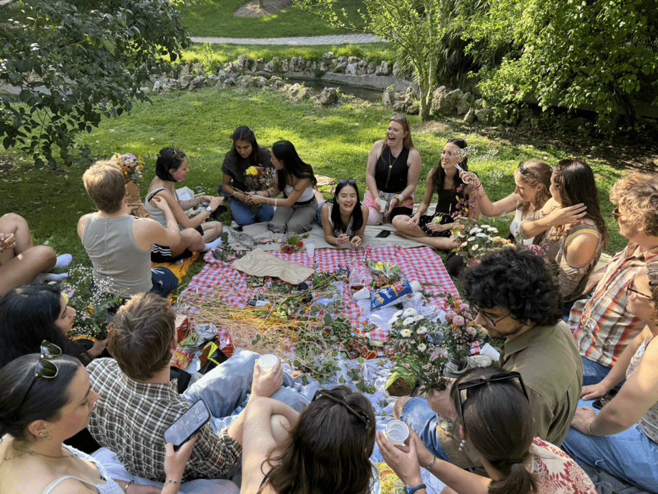 Girls and I flower making