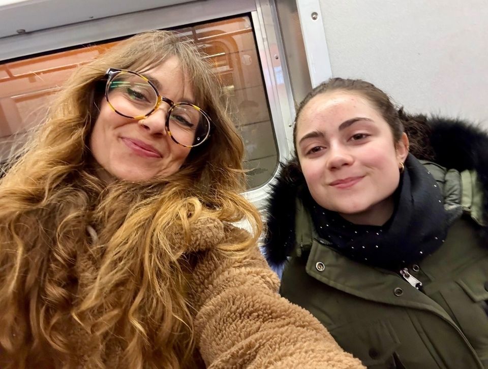 Kari Smistek poses with Ines S. of Spain for a selfie.