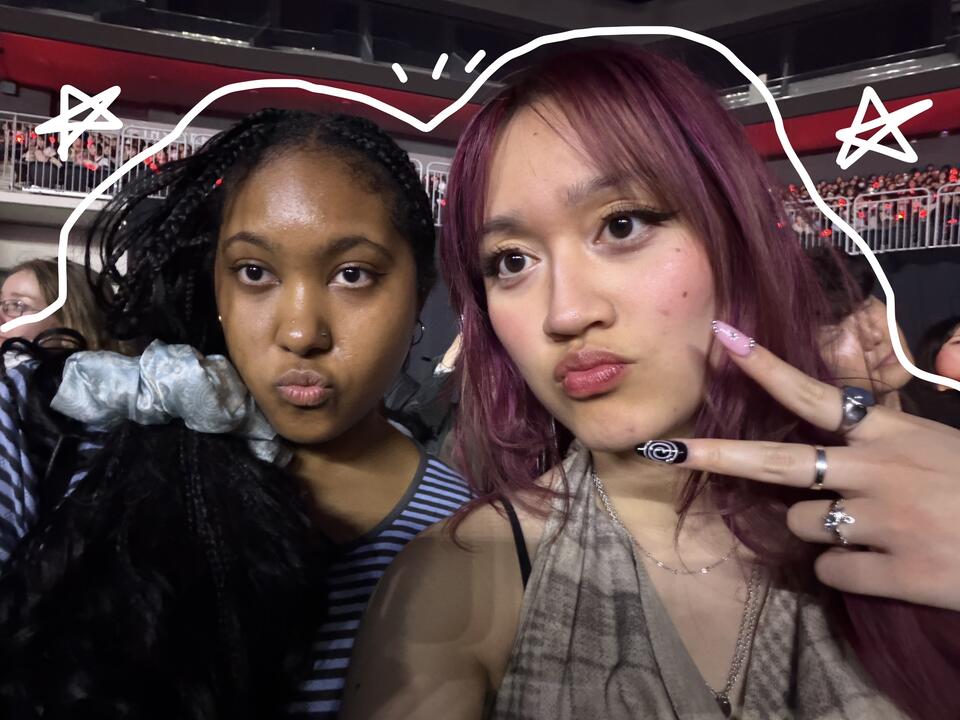 2 friends at a concert
