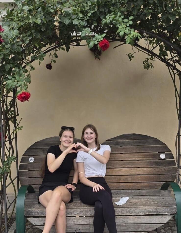 Hannah W. (left) poses with her CBYX roommate.