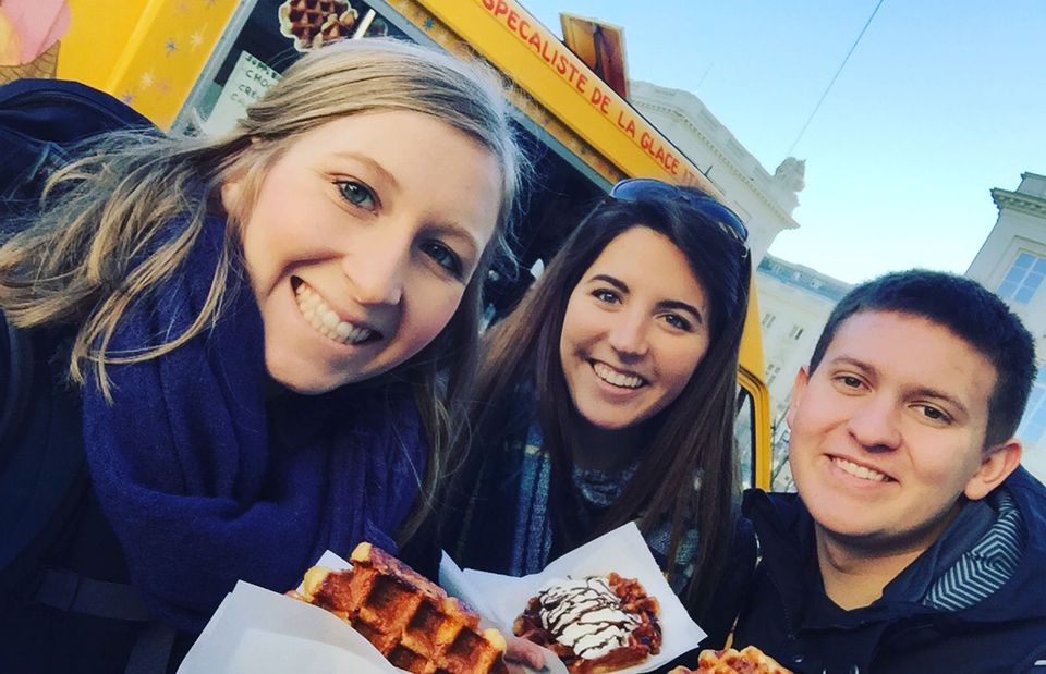 cu boulder students eat waffles belgium