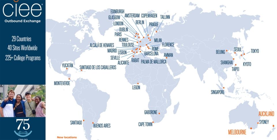 Map of CIEE locations around the globe