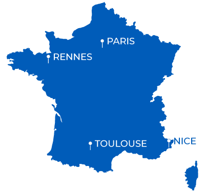 Map of France with CIEE program locations