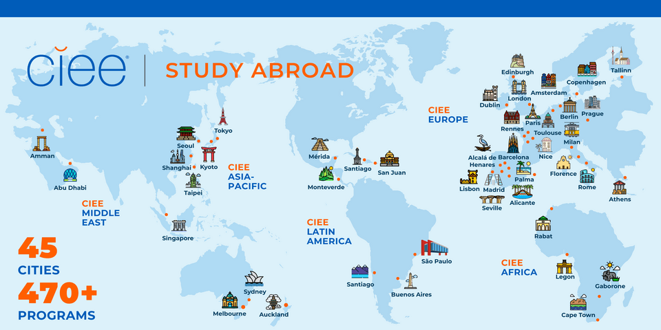 corporate study abraod map 
