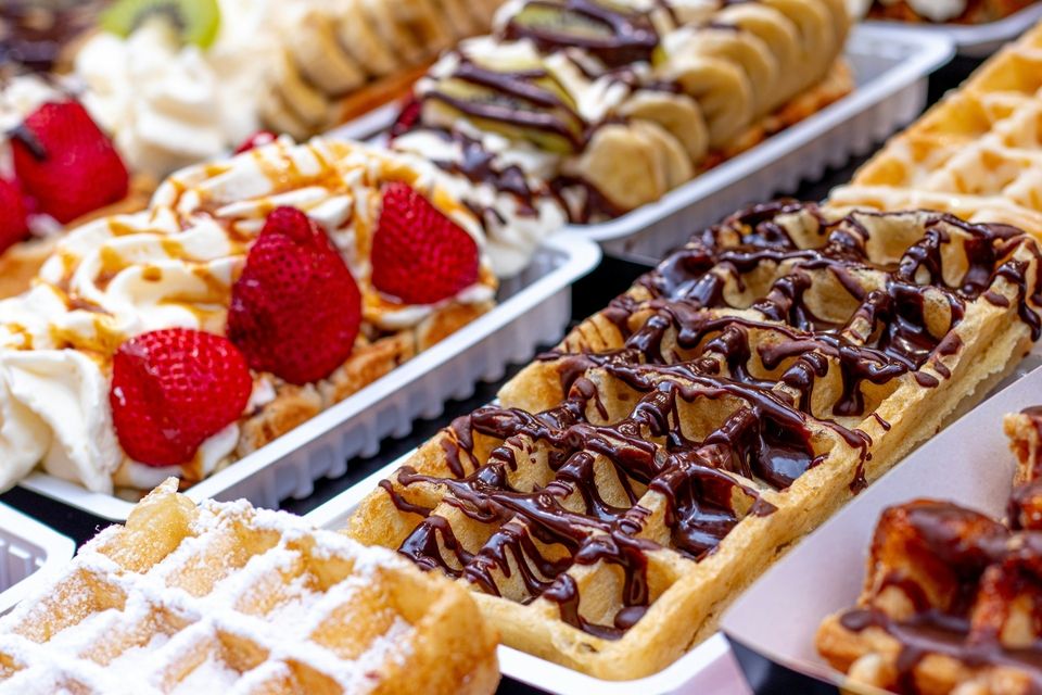 Belgian waffles in Brussels, Belgium