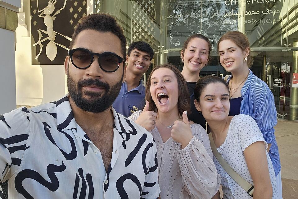 Students visited the Museum of Modern and Contemporary Art to reflect on art in Morocco and bond with classmates and locals