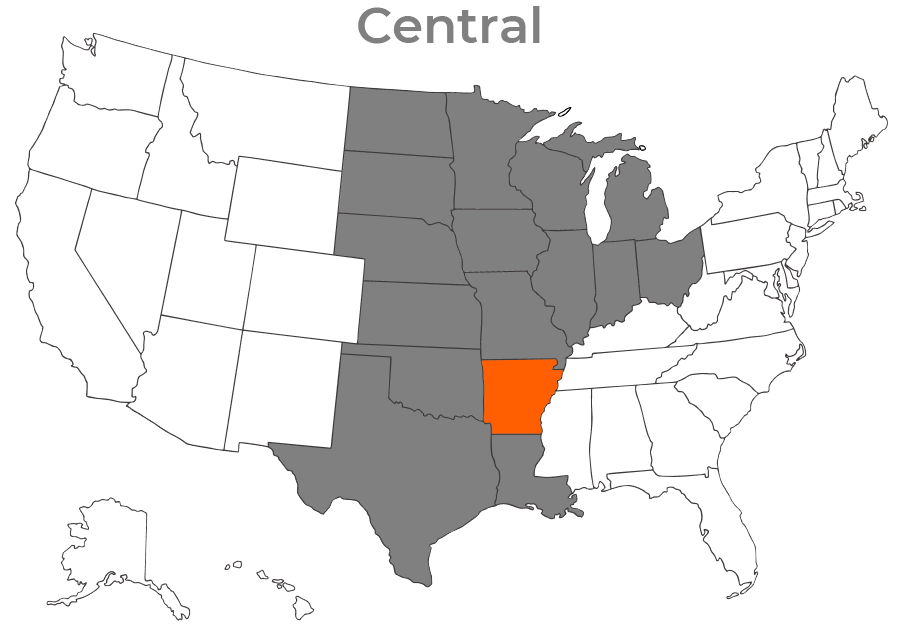 State map for arkansas
