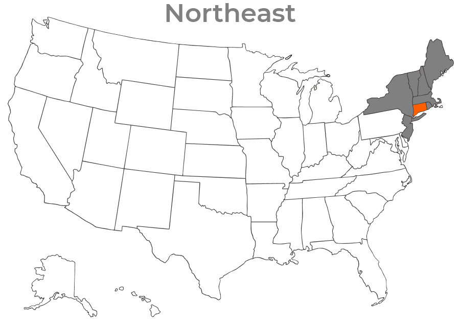 State map for connecticut