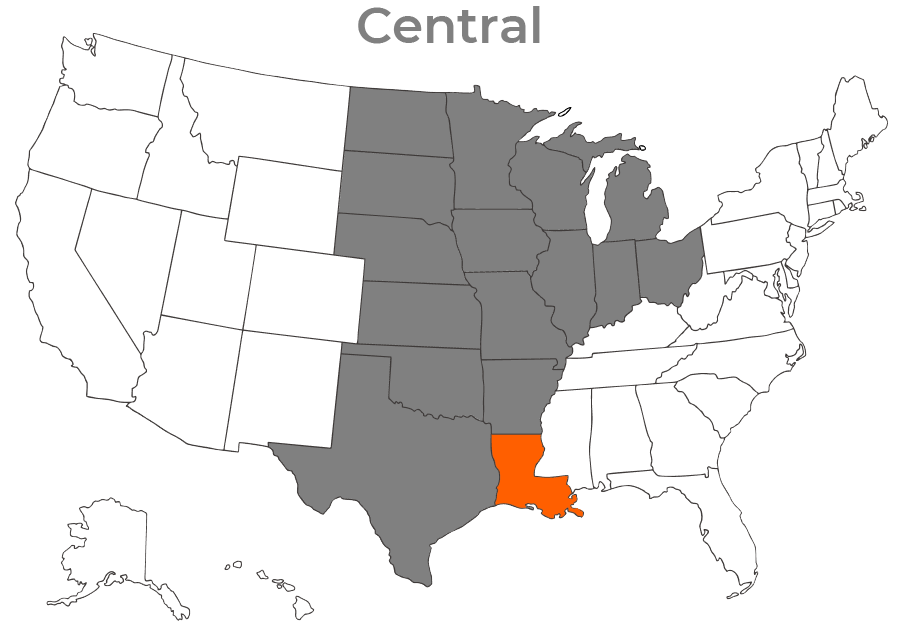 State map for louisiana