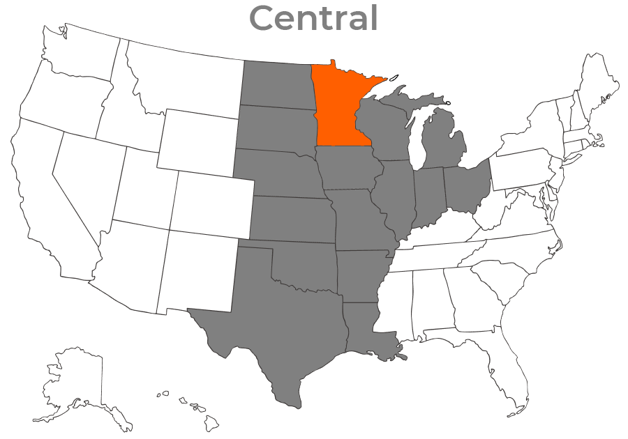 State map for minnesota