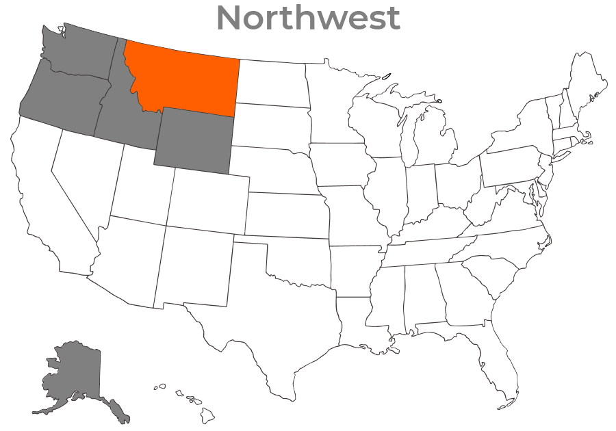 State map for montana