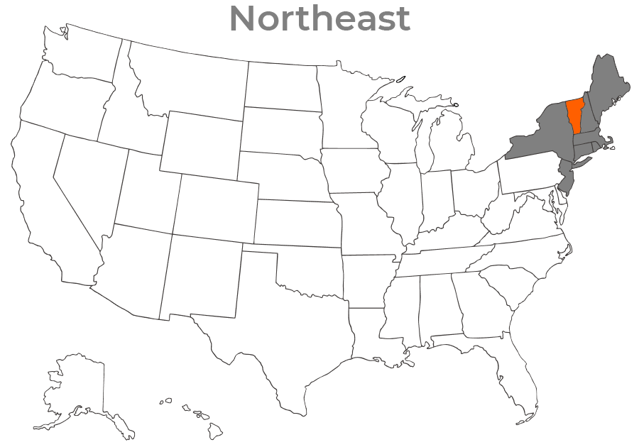 State map for vermont