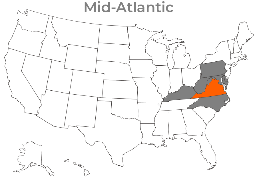 State map for virginia