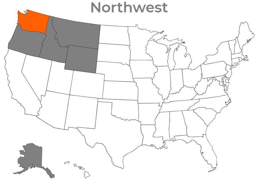 State map for washington